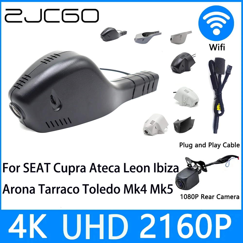 

ZJCGO Dash 4K UHD 2160P Car Video Recorder DVR Night Vision Parking for SEAT Cupra Ateca Leon Ibiza Arona Tarraco Toledo Mk4 Mk5