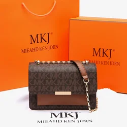 MKJ Fashion Brand Chain Trendy and Simple Single Shoulder Crossbody Bag High-quality Letter Retro Versatile Small Square Bag