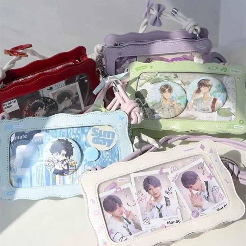 

Sweet Cute Applique Handbag Women Transparent Anime Large Capacity Ita Bag Ladies Everyday Versatile Harajuku Underarm Bags 2025