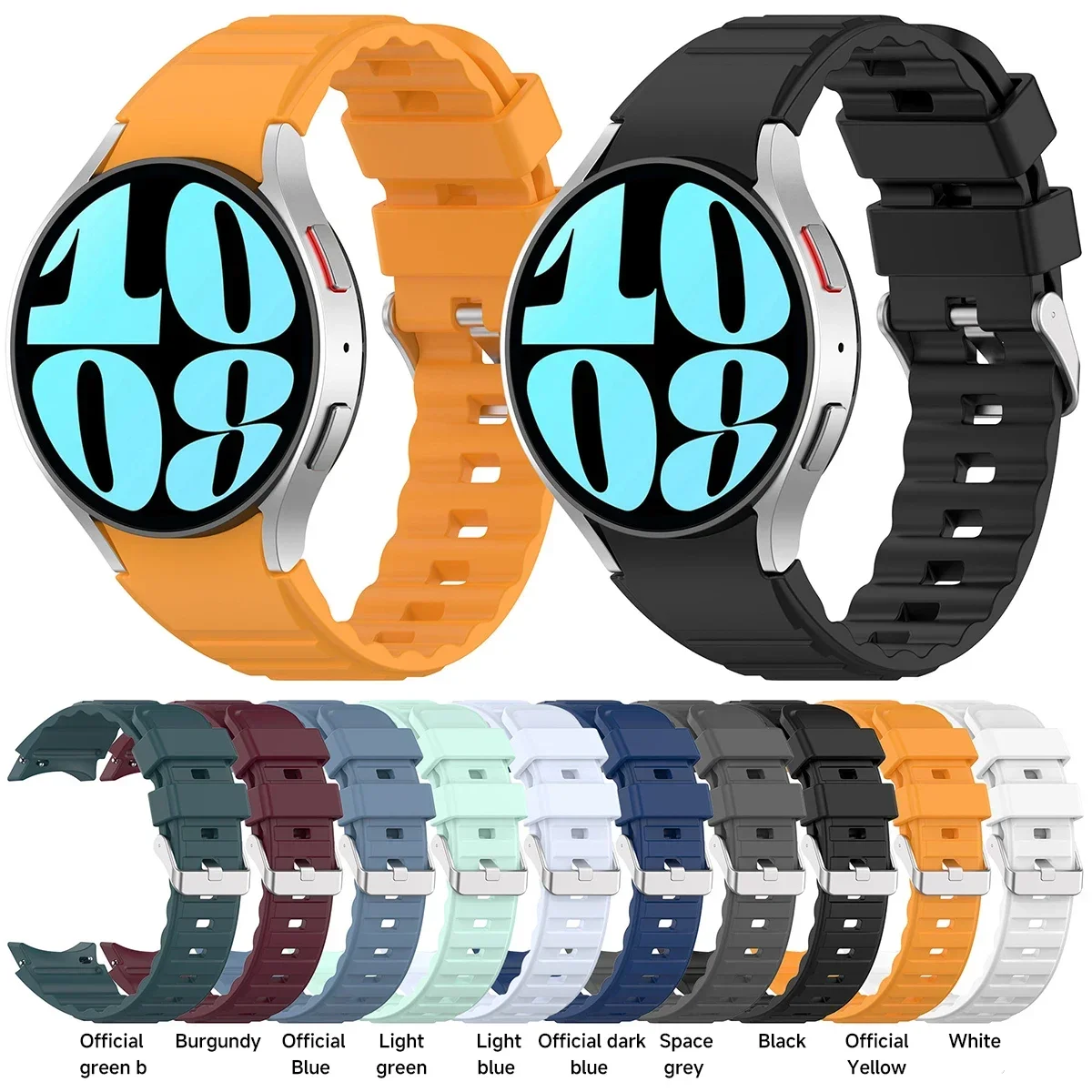 Cinturino per Samsung Galaxy Watch 7 FE 6 5 4 40mm 44mm Bracciale sportivo in silicone per Galaxy 6 4Classic 43 47mm 5Pro 45mm No Gaps Band