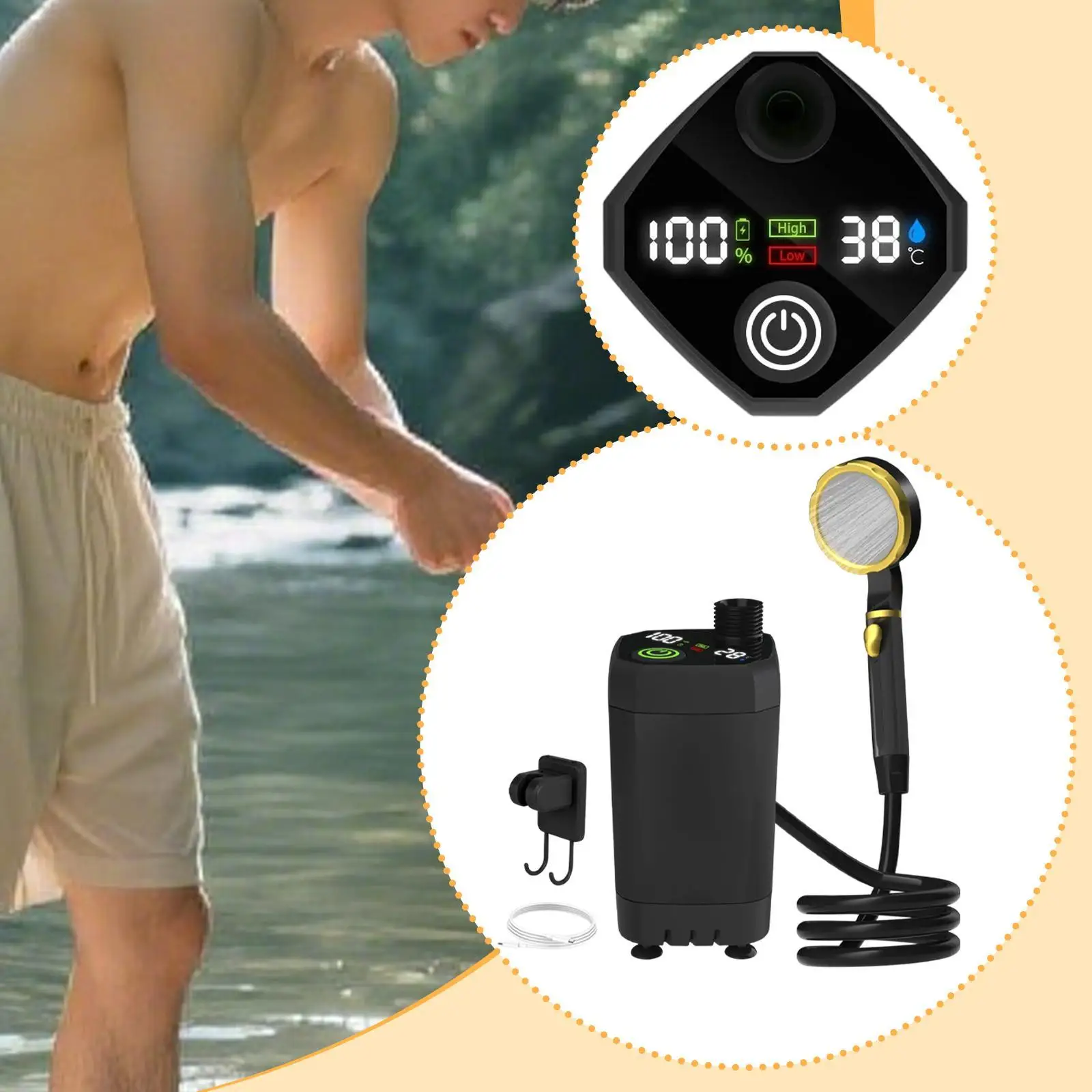 دش محمول للتخييم، ملحق مدمج متعدد الاستخدامات وخفيف الوزن