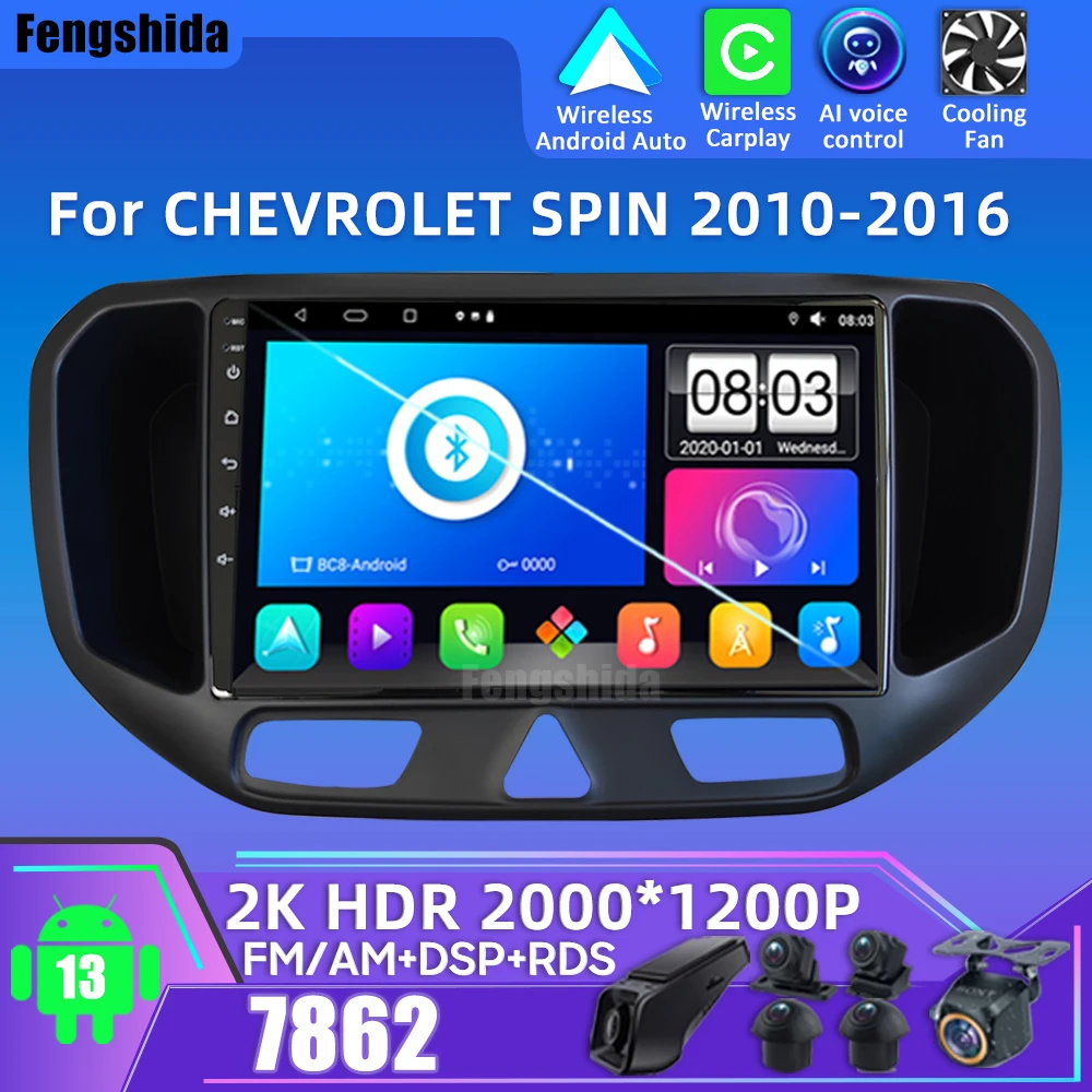 

Car Android Android 13 For CHEVROLET SPIN 2010-2016 Car Multimedia Player GPS Navigation Carplay Touch Screen No 2din DVD DSP