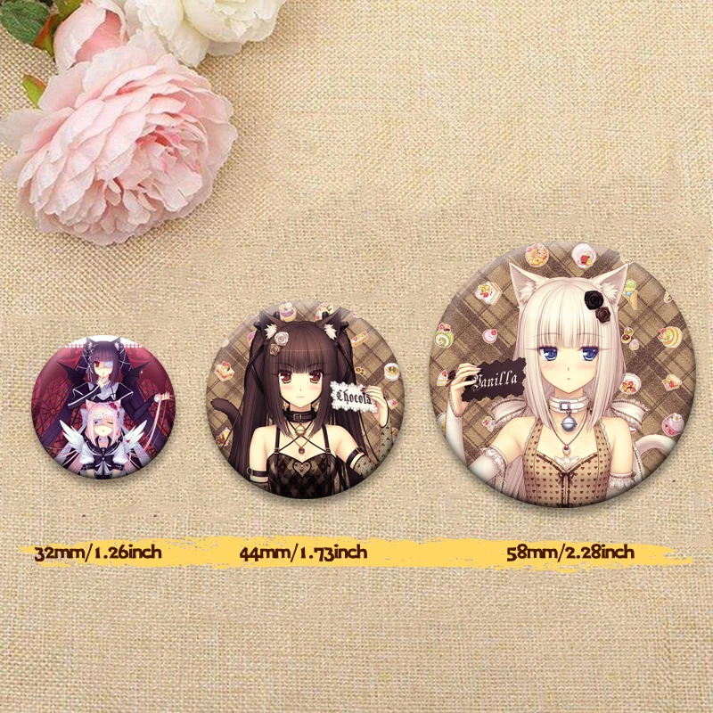 الحب مغامرة لعبة NEKOPARA دبابيس لطيف أنيمي الفتيات دبابيس رائعة صفيح شارة ظهره ديكور مجوهرات اكسسوارات هدايا