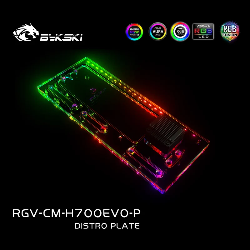 Imagem -04 - Bykski-placa Distro Acrílico Tanque de Água Water Cooling Rgb Reservoir Cooler Master Haf 700 Evo Caixa do Computador Rgv-cm-h700evo-p