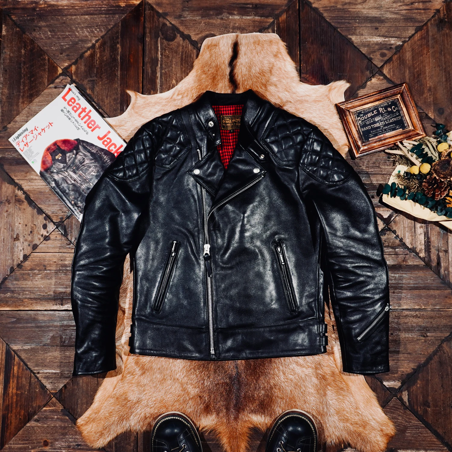 

Tailor Brando Classic Model 445, мужская классическая байкерская куртка из натуральной кожи растительного дубления из конской кожи Double Rider