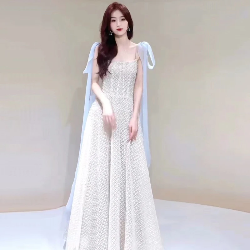 

Элегантное вечернее платье Ele 2025: Новинка, высококачественное, для конференций, для ведущих, на бретельках, для невесты, блестящее, для тостов, из полиэстера