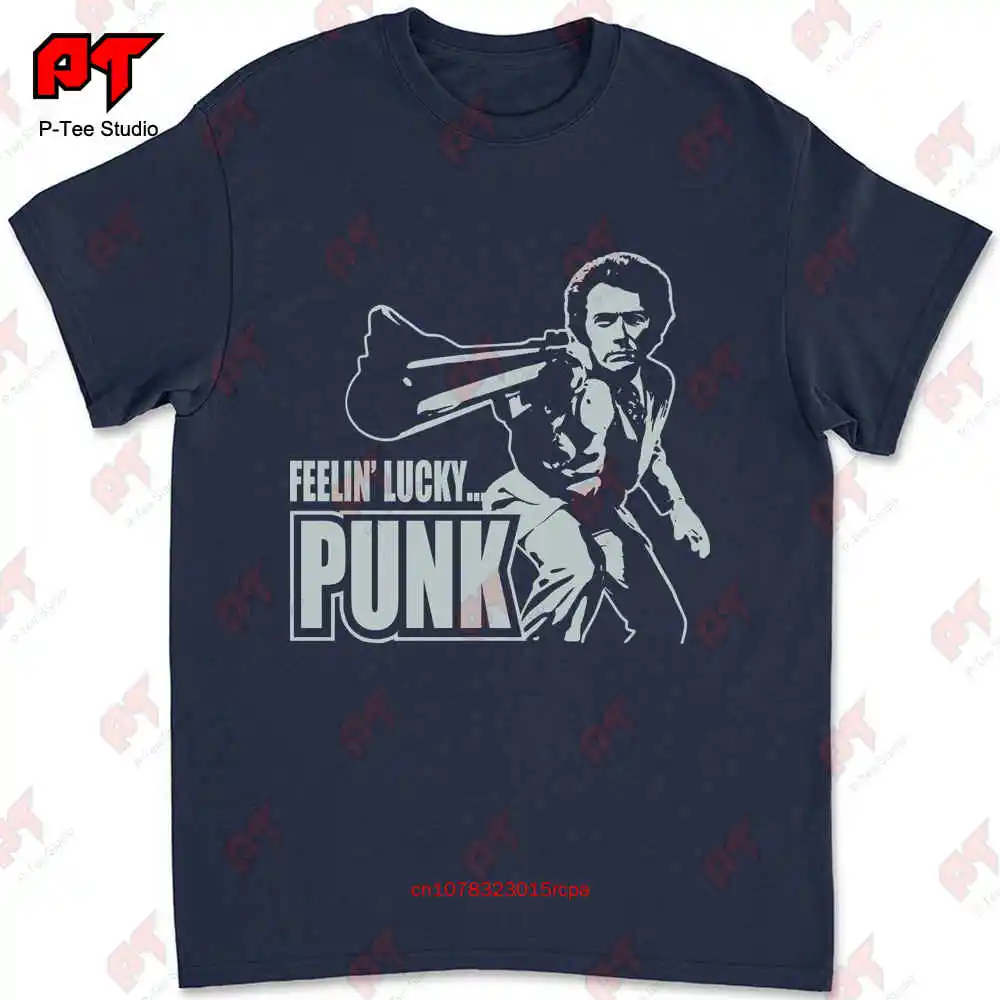 Dirty Harry Feelin Lucky Punk T Shirt Clint Eastwood Inspired Movie Film 7R9Q