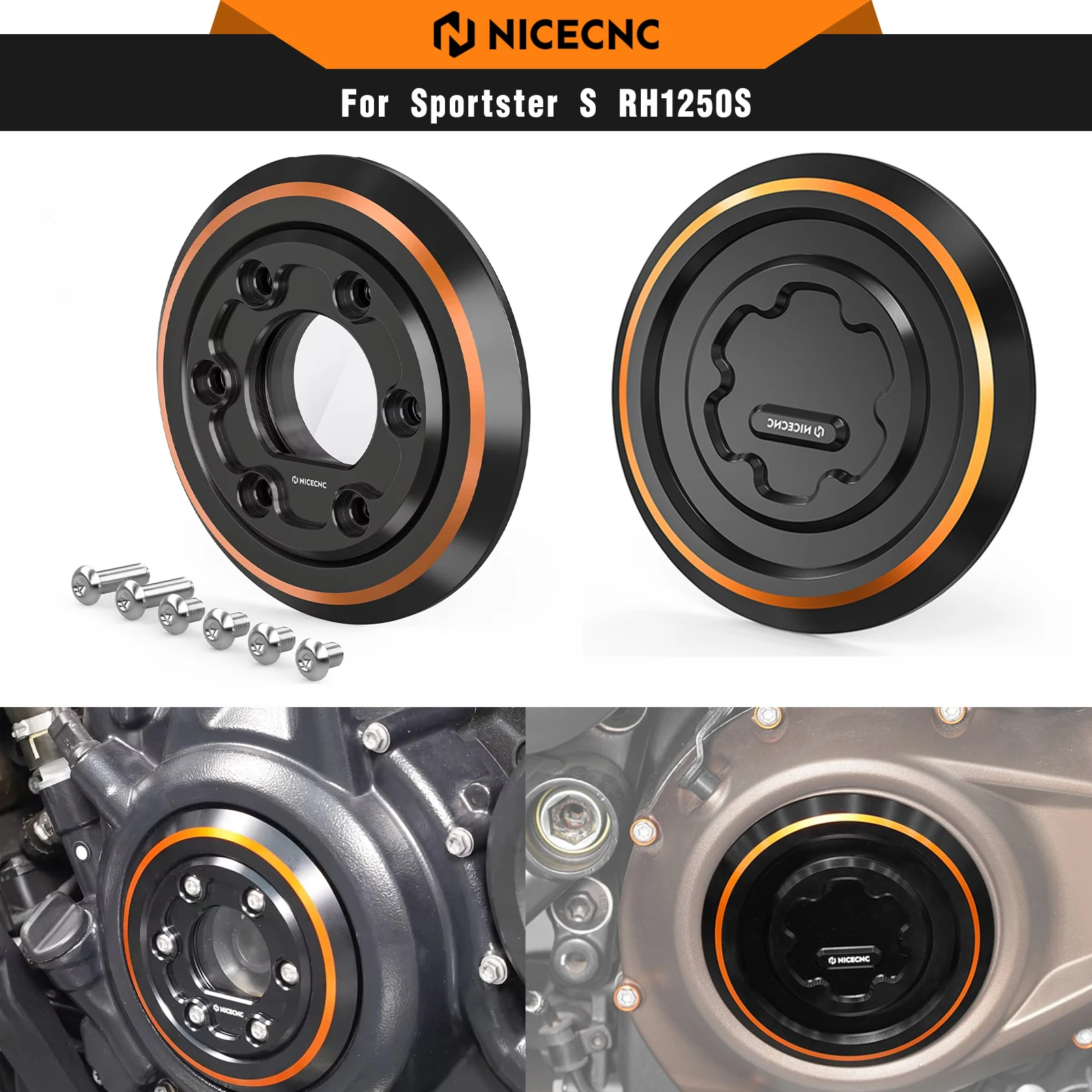 

For Harley Sportster S RH1250S 2021-2024 Transparent Alternator Plug Cover Right Side Clutch Cover Nightster RH975 Pan America