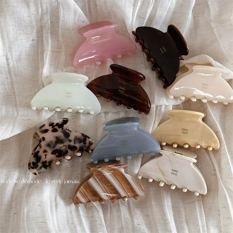 Elegant Colorfed Acetate Hair Claw Medium Size Sweet Hair Clip Shark Clip For Women Y2K Girls Hair Accessories Summer Headwear