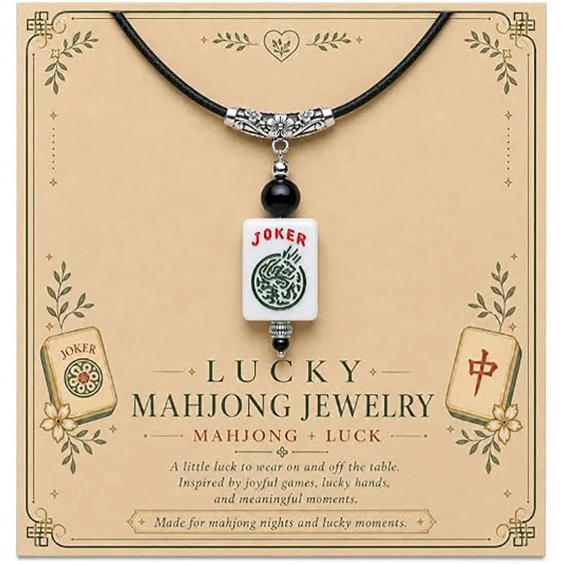 American Mahjong Accessories Includes a Universal Brand Fashion Versatile Resin Necklace Designed for Mahjong Players