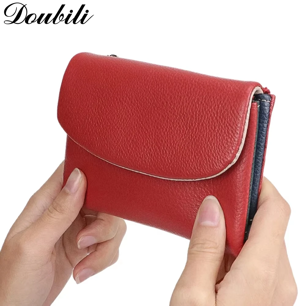 

Doubili Leather wallet, fashionable women's wallet, three fold card bag, zero wallet