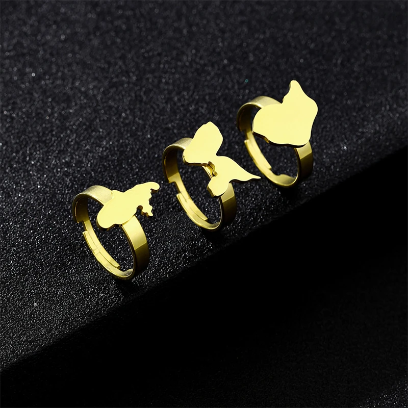 Fashion French Guiana Guadeloupe Martinique Ring for Women Girls Stainless Steel Gold Silver Color Accessories France Jewelry