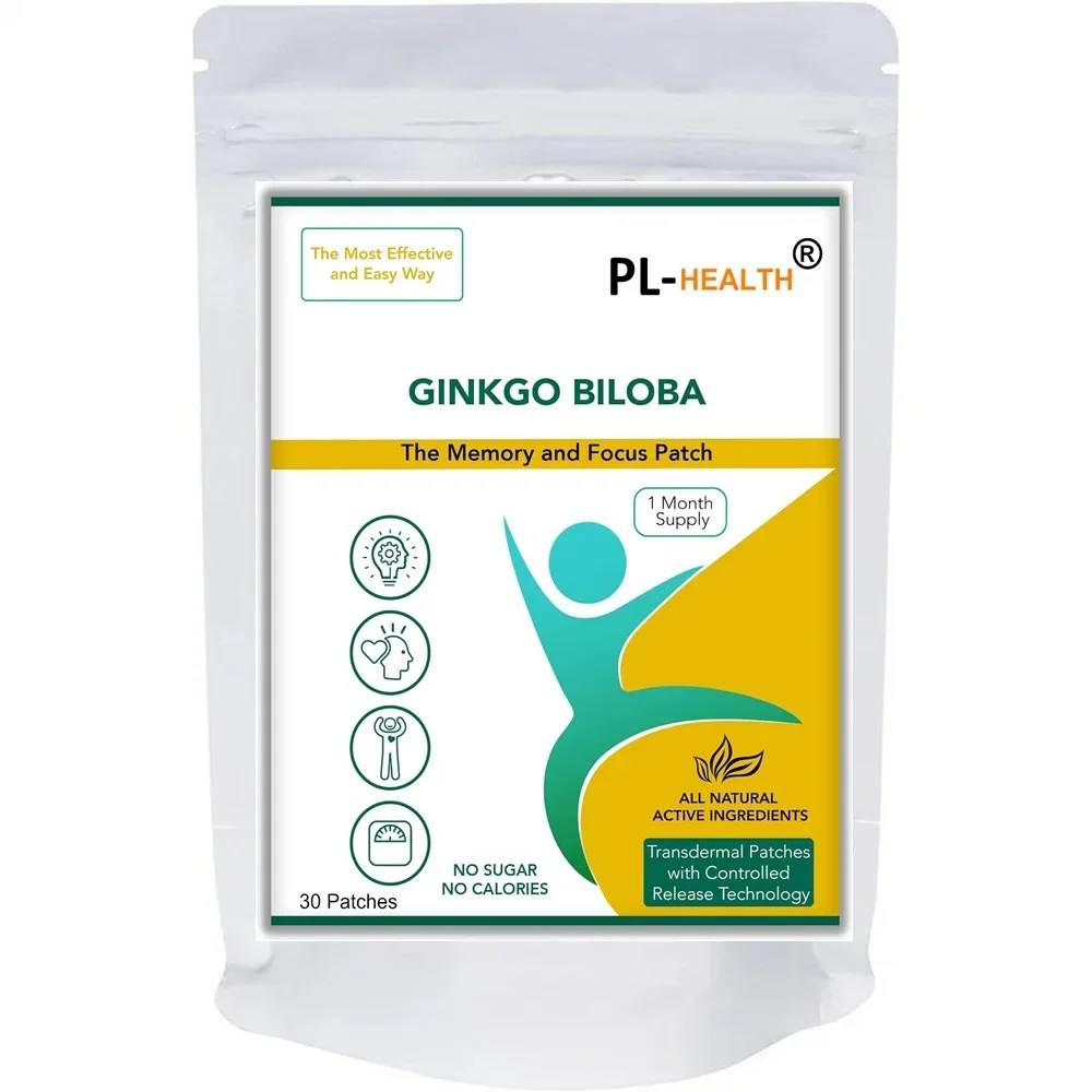 Ginkgo Biloba Patch Gingko Transdermal Patches - 30 Patches One Month Supply