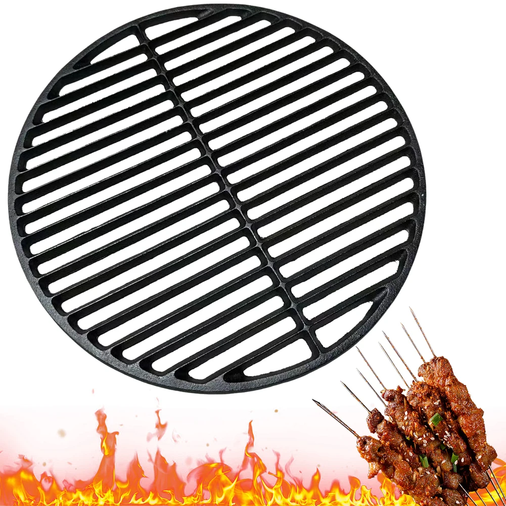 

14.6 Inch Cast Iron Cooking Grate Round Barbecue Grilling Grate Charcoal Fire Grate Charcoal Plate for Cmping Travel