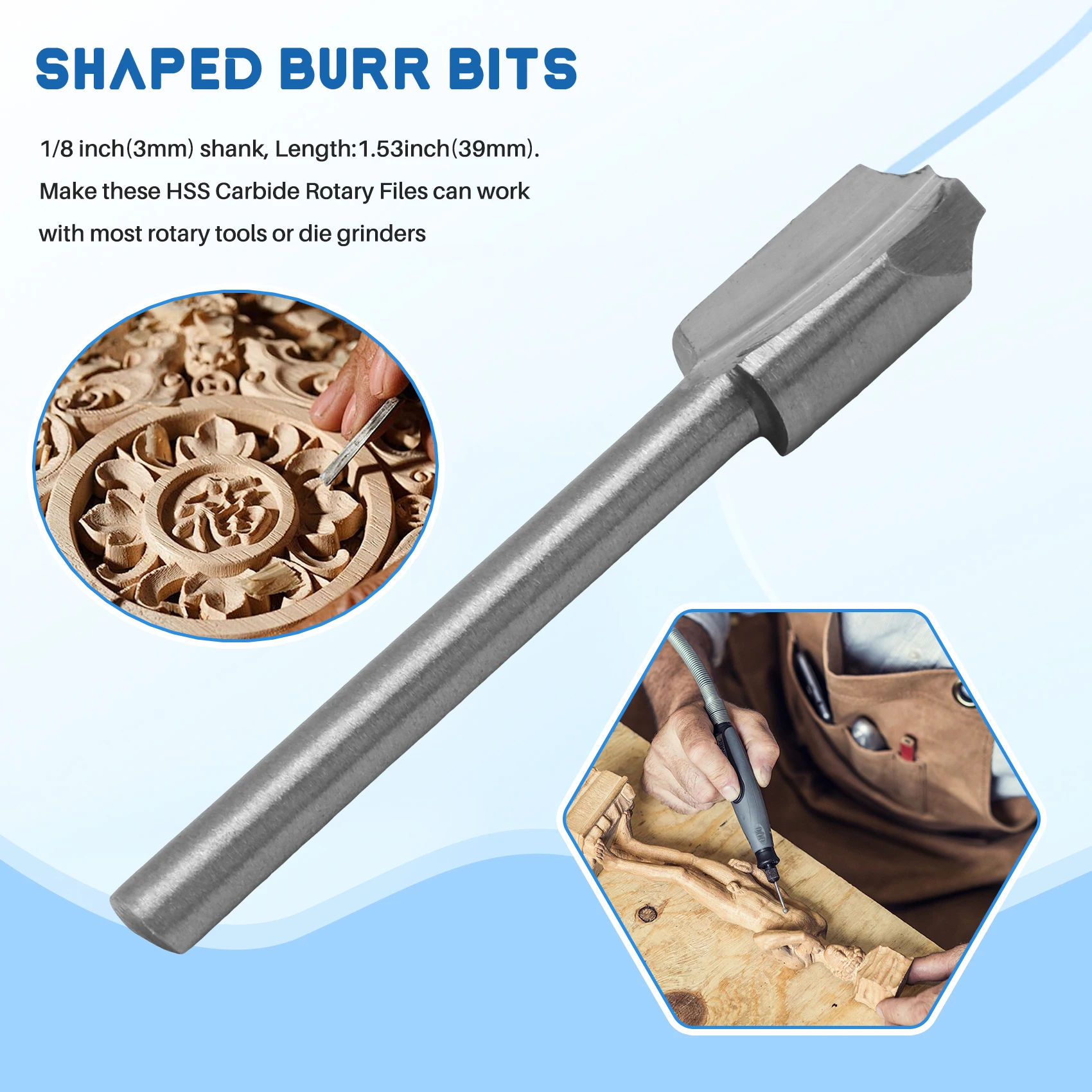 Super Deal -20Pc HSS Router Carbide Engraving Bits For Dremel Router Bit Set 1/8 Inch(3Mm) Shank For Dremel Proxxon Rotary Tools