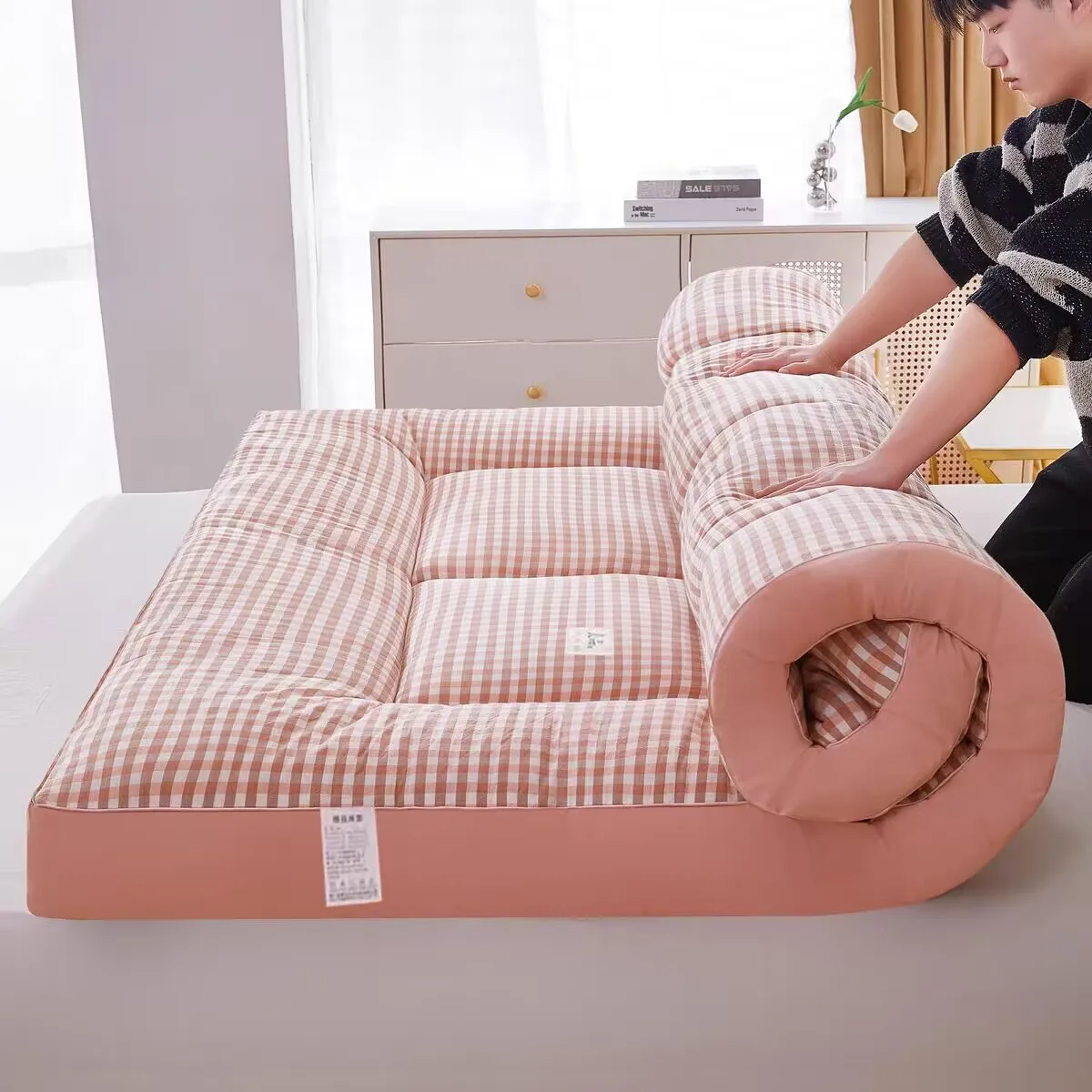 Tatami Mattress Dormitory Single Double Folding Mattress Floor Mat Futon Soft Cushion Sponge Mat Topper Foldable Sleeping Pad