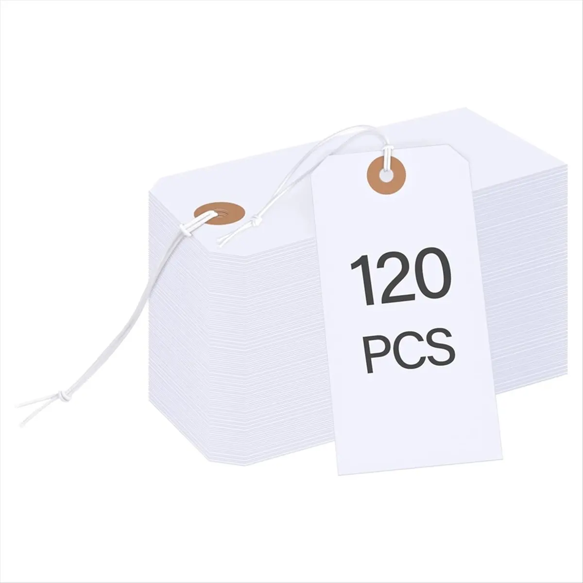 【ABFS】120 Pcs Gift Tags with Elastic String,Blank Shipping Tags Large Marking Gift Bags Tags Writable Price Tags Inventory Tag