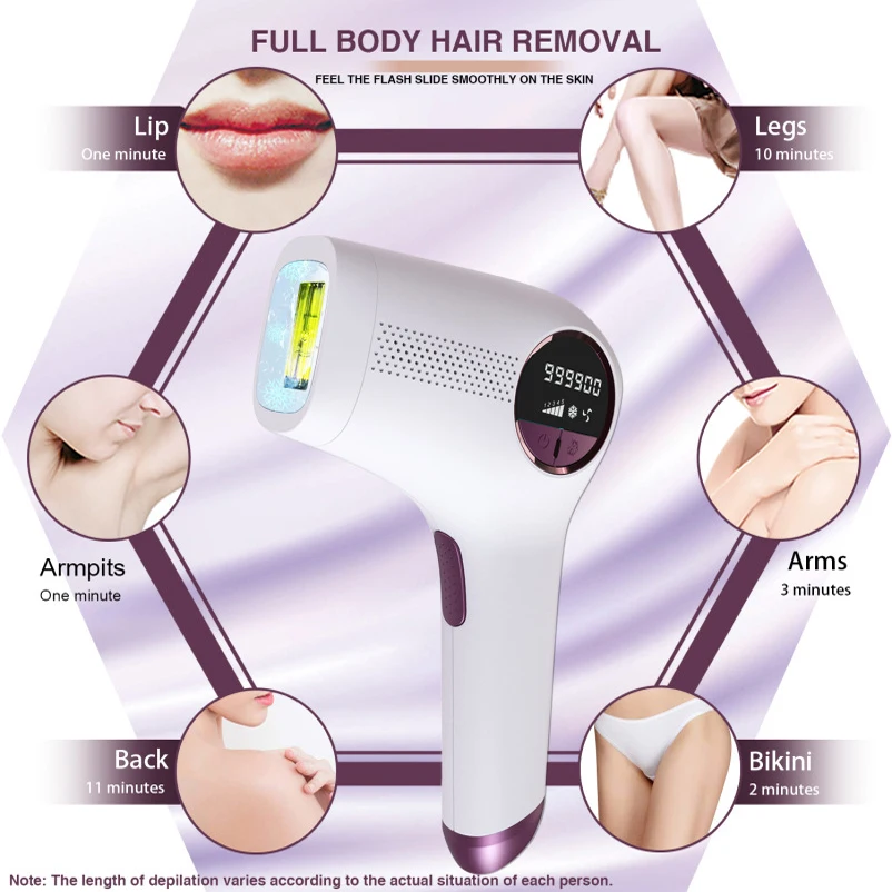 IPL เลเซอร์กำจัดขน Freezing Point ถาวรกำจัดขนไม่เจ็บปวดเครื่องกำจัดขน999900กะพริบ Pulses Light Body Remover