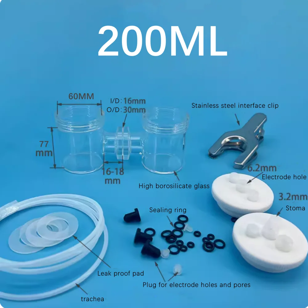 CH2010-S H-type Interchangeable Membrane Electrolytic Cell Sealed Electrolytic Cell for Cup Microbial Two Chamber Reactor