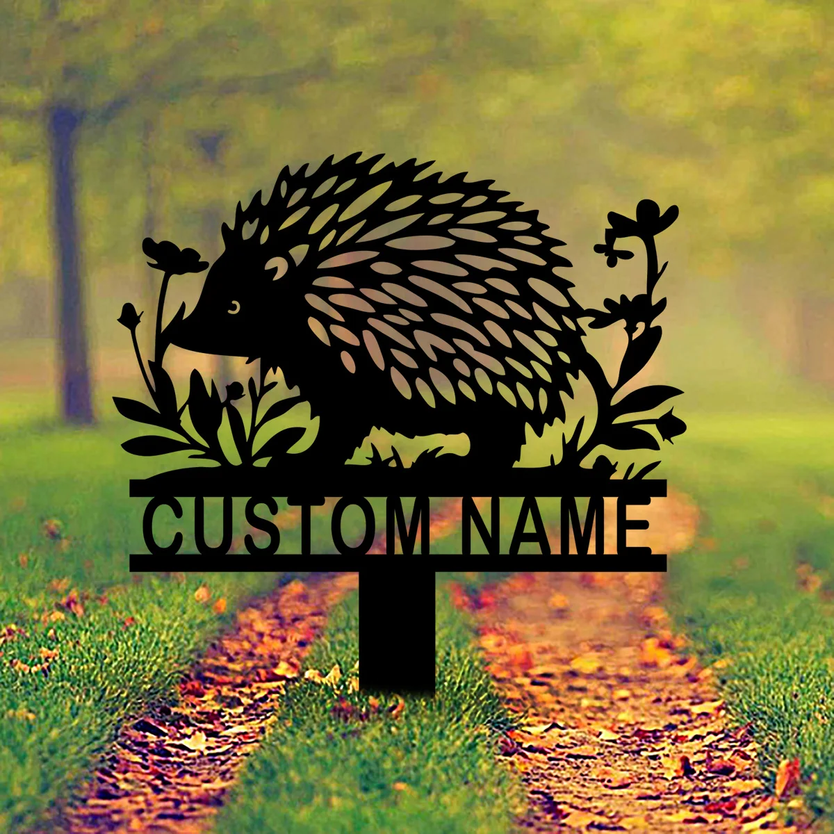 Custom Hedgehog Metal Sign Stake, Garden Decor, Cutom Hedgehog Stake, Vintage Sign, Cute Hedgehog, Outdoor Sign, Hedgehog