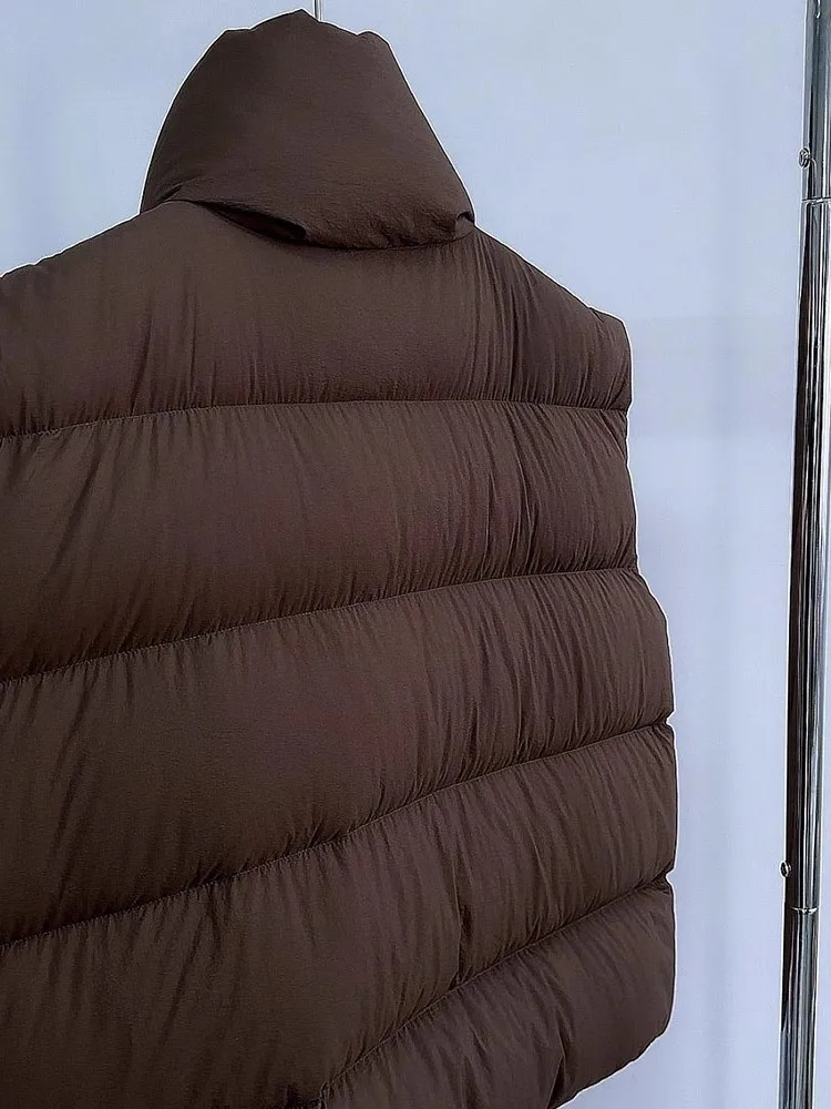 レディース オルト ルーズ ダウンベスト 秋冬 ストリート スタイル ファッション トレンド ホワイト ダウン フェザー ジャケット 大きいサイズ アウター