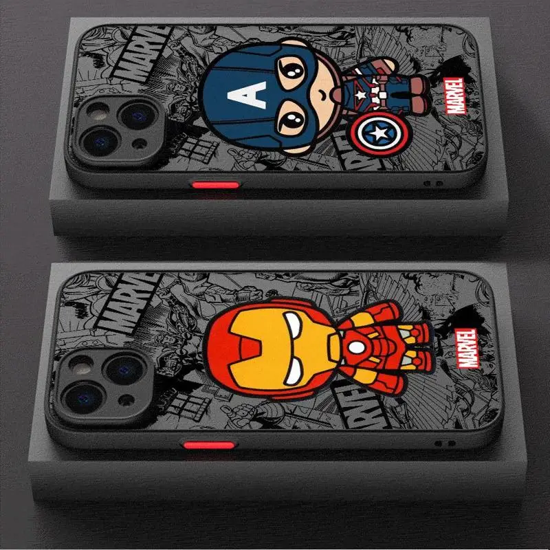 Phone Case For iPhone 15 Pro Max 14 Plus 12 13 11 Pro Max SE 7 8 14 Pro XR XS X 15Pro 12 Mini Cartoon Marvel Spiderman Groot