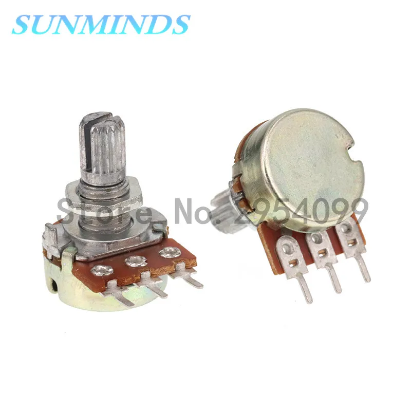 50pieces Potentiometer Pot WH148 B10K 10K Linear shaft Shank Length 15mm 3pin