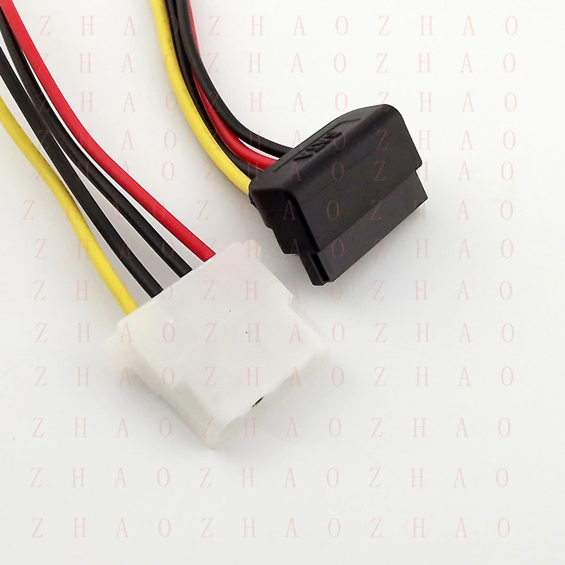 

L+ for IDE Female 4 Pin Molex to SATA Female 15 Pin 90°Angled HDD Power Adapter Cable