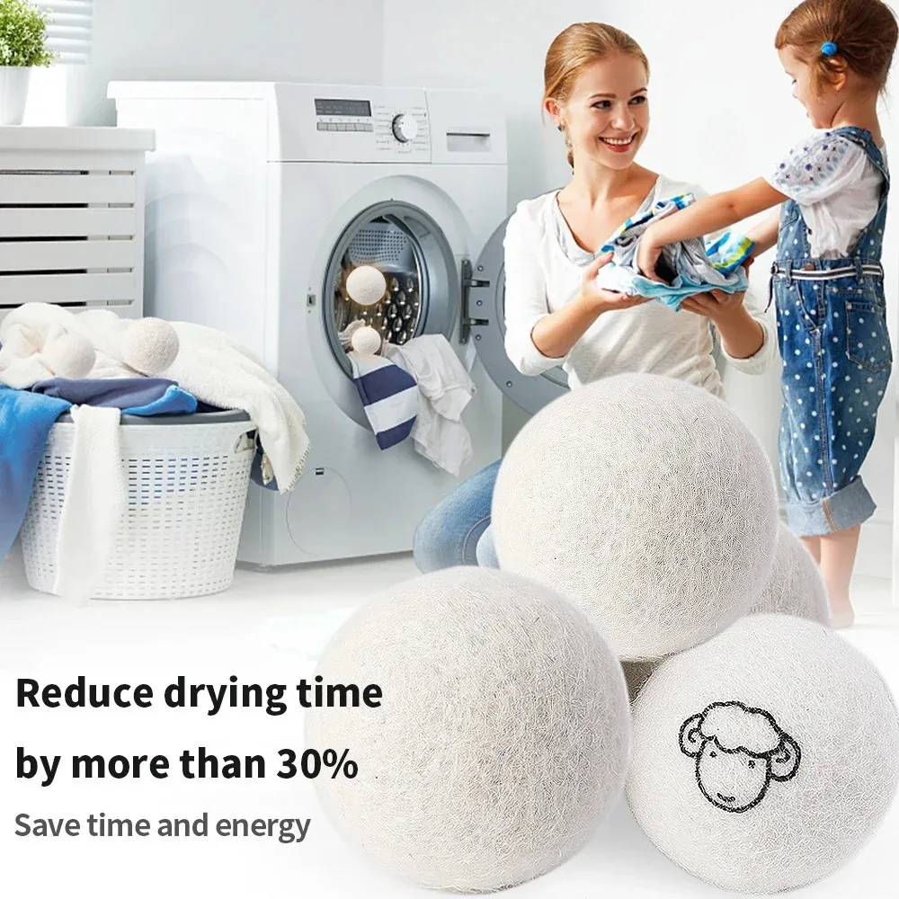 1/6PCS Reusable Wool Dryer Ball Clothes Special Antistatic Anti-winding Laundry Ball Washing Machine Accessories Bathroom Supply