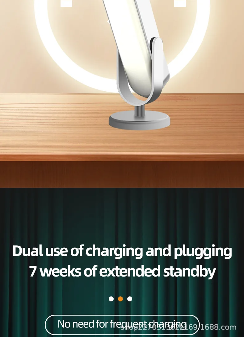 USB recarregável LED Desk Lamp, 3 cores escurecimento, toque, leitura, livro, computador, estudo, escritório, luz noturna para o quarto