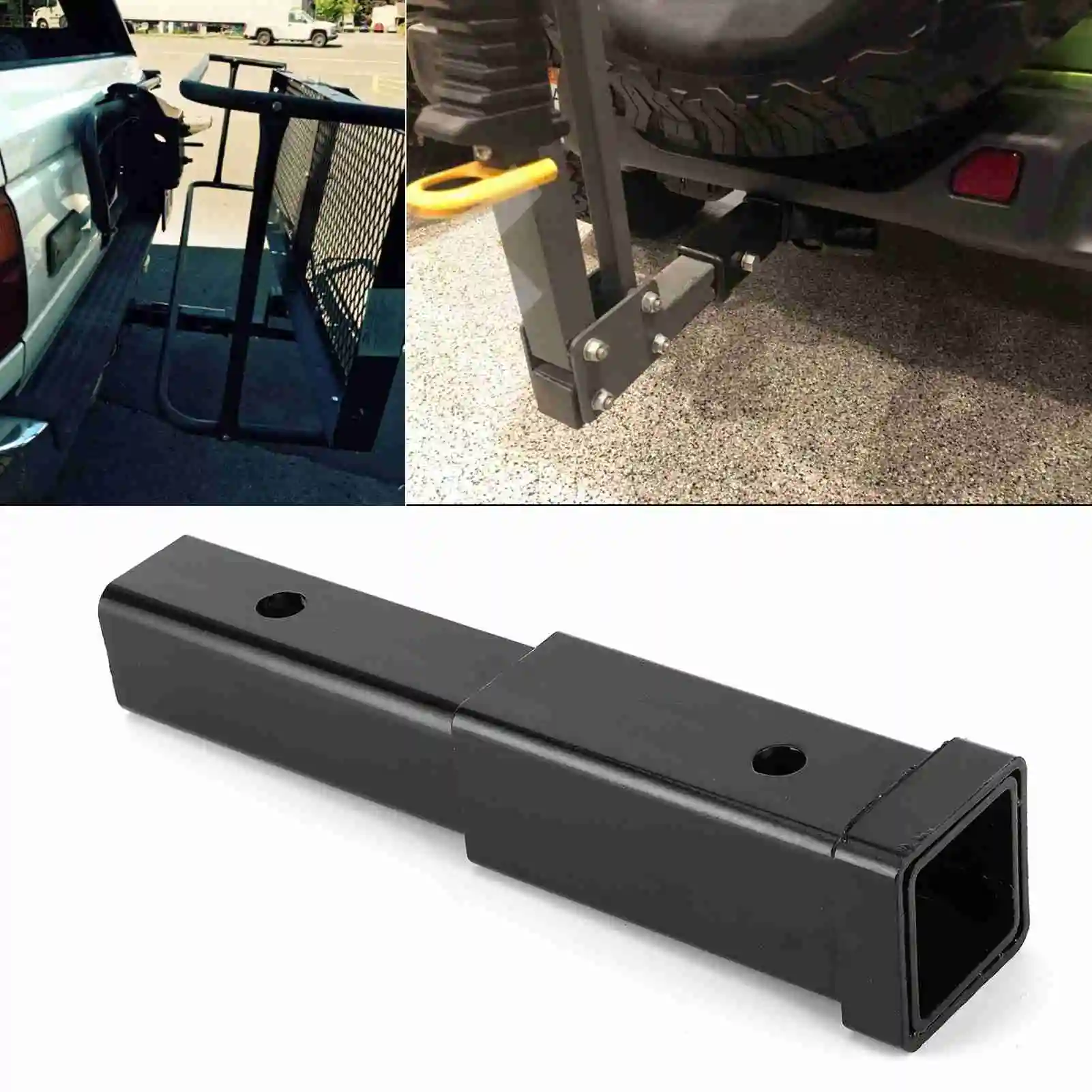 12in Trailer Hitch Extension 5000lbs Towing Extender Steel Square Tube for Class 3/4 2in Receiver