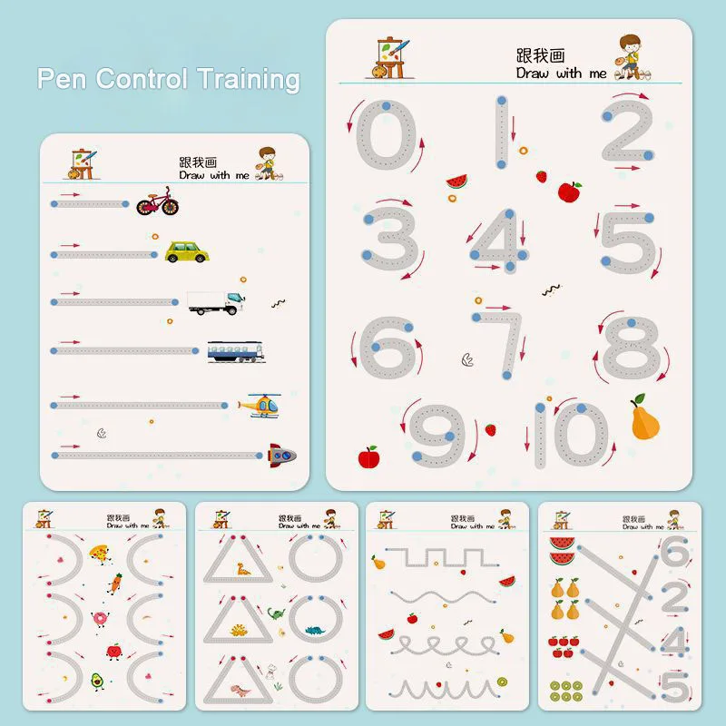 Pen Control Tracing Book For Kids Toddler Puzzle Fine Motor Painting Training Copy Notebook Early Educational Montessori Supplie