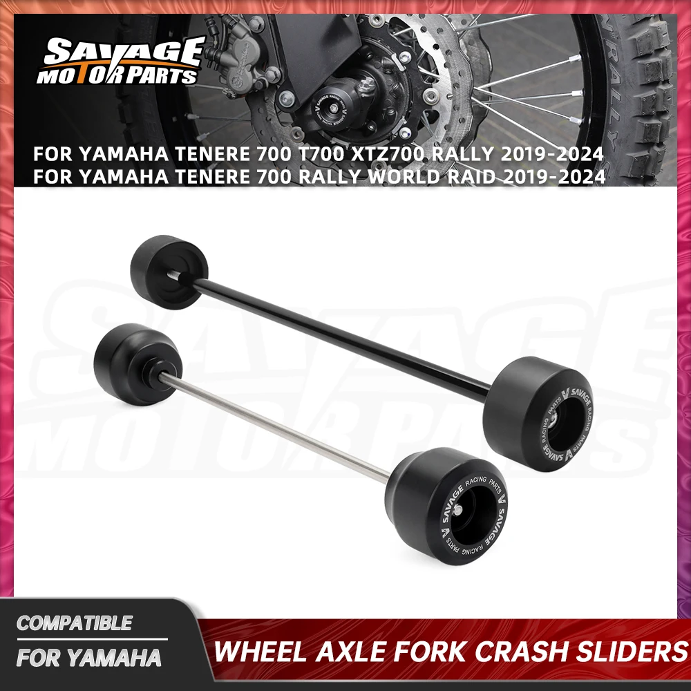 

2024 Защитные слайдеры для передней и задней оси колеса Yamaha Tenere 700 T700, противоударные стойки-болты для ступицы колеса World Raid Rally