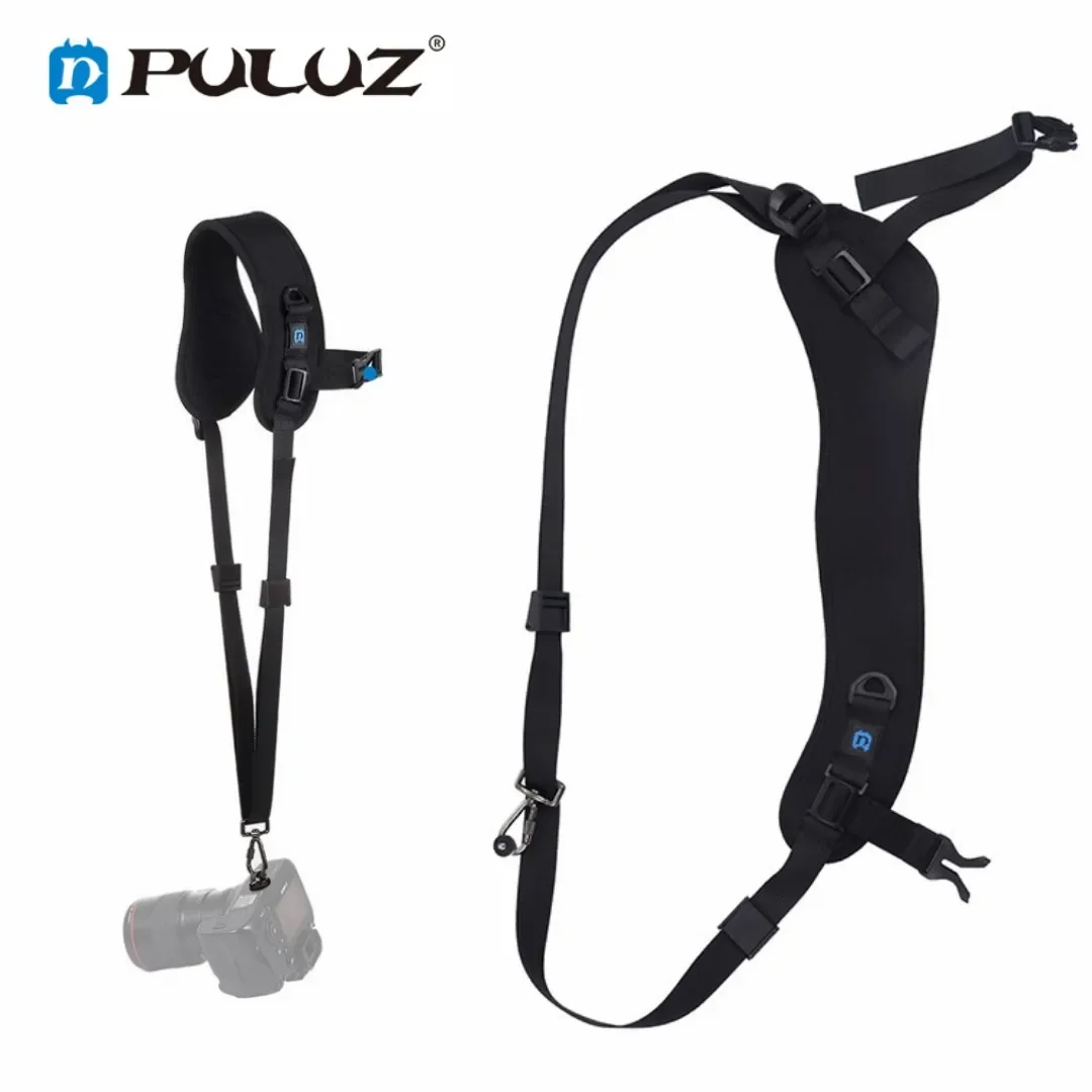 PULUZ Quick Release Anti-Slip Soft Nylon Breathable Curved Camera Strap with Metal Hook for Canon Nikon Sony SLR / DSLR Cameras