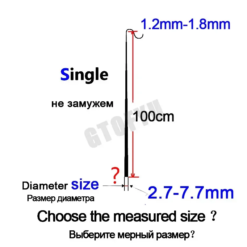 2.7mm-7.7mm 5 sztuk 100cm 1M końcówka wędki części zamienne tajwan wędka pełny rozmiar pusta wędka węglowa akcesoria solidne — zdjęcie 3