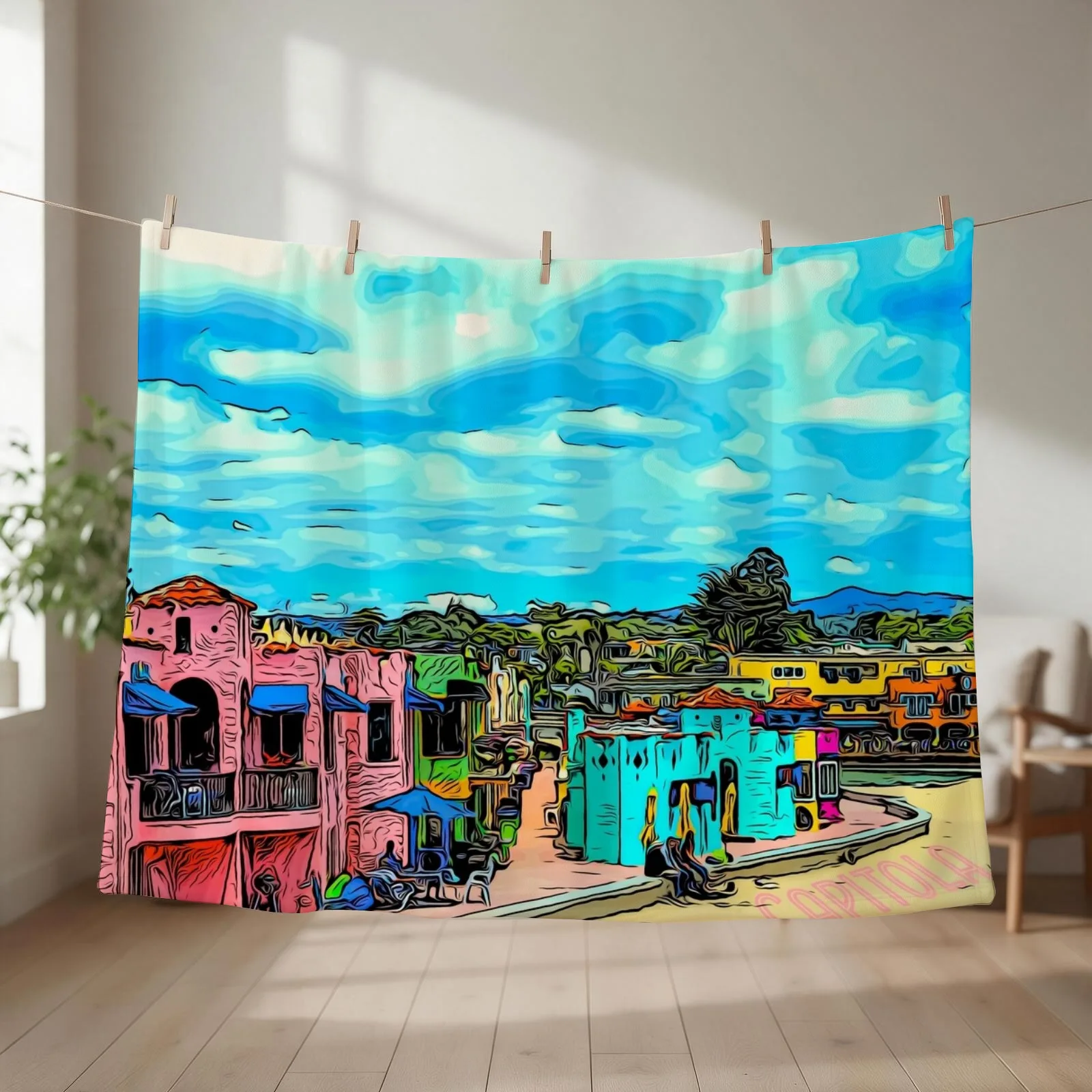 Capitola Cacitas California Coast Throw Blanket couch cozy soft plush fuzzy picnic outdoor blanket