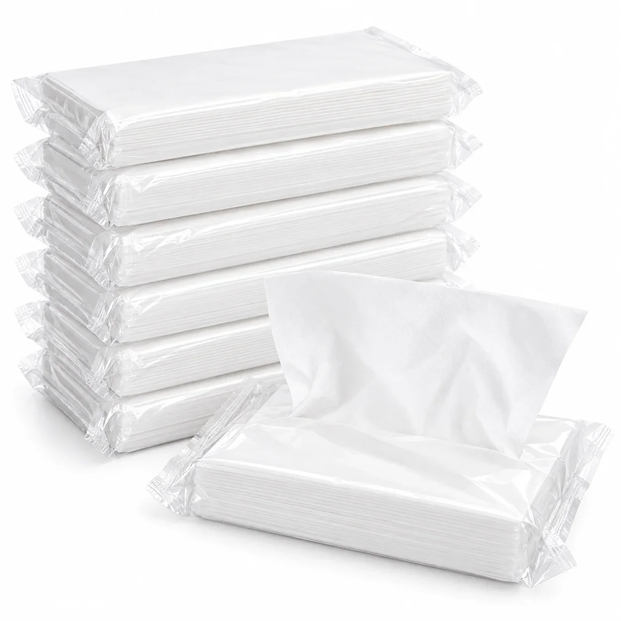 5/10Packs Soft Paper Tissues Disposable Facial Tissue Sheets Absorbent Folded Handkerchiefs for Home Office Car and Travel Use