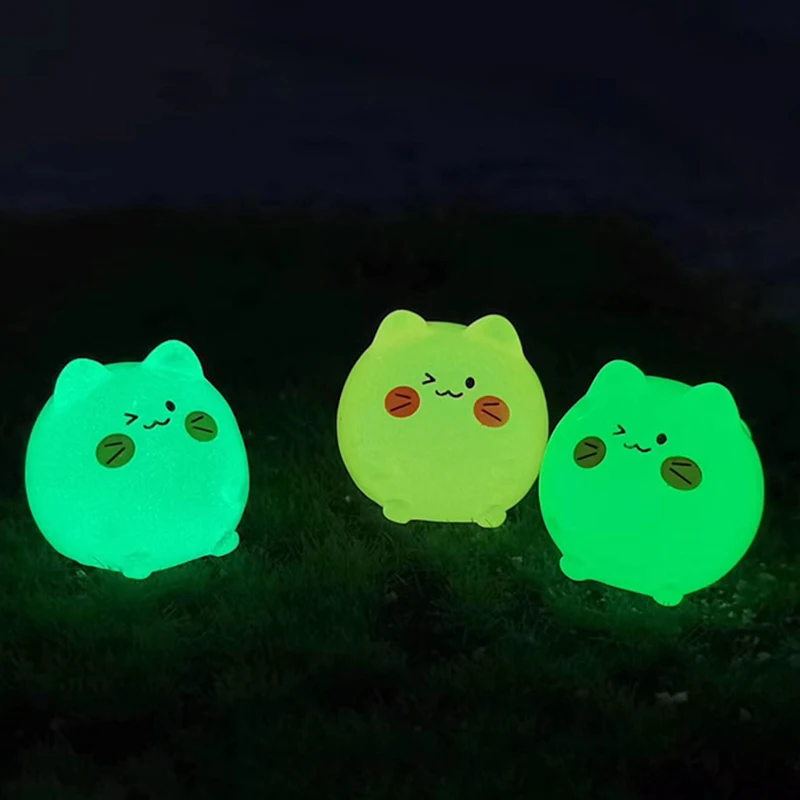 1Pc Luminous Cat Home Decor Miniature Figurines Noctilucent Cat Desk Decoration Fairy Garden DIY Gardening Accessories