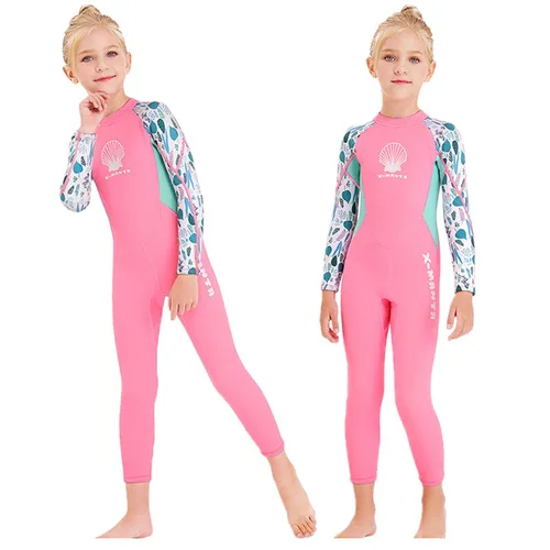 Traje de baño para niñas, traje de neopreno grueso y cálido de 2,5 MM, traje de buceo de manga larga para Surf, ropa de medusas, traje de baño para niñas para deportes acuáticos