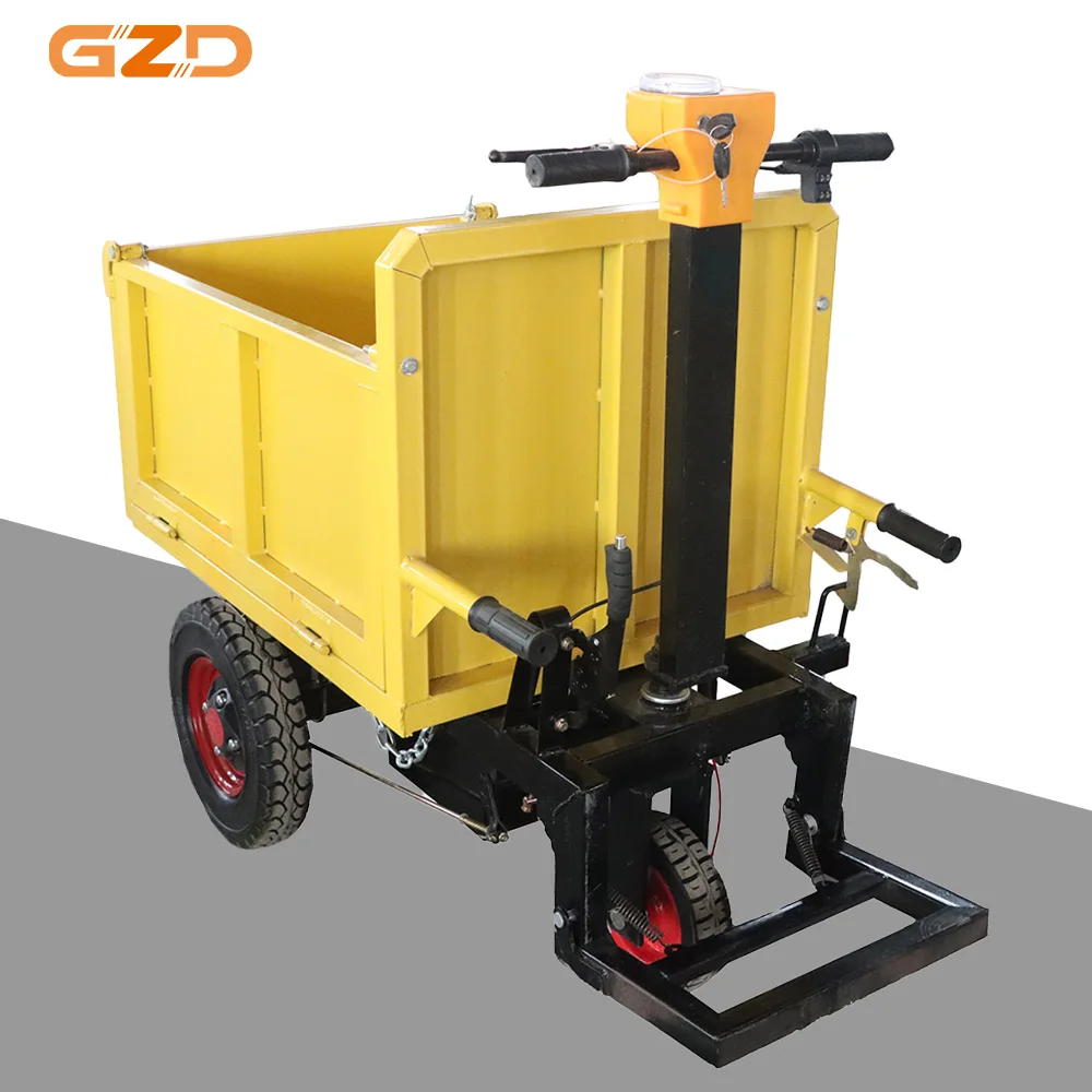 

1000W Battery Power The Tail Can Stand People Electric Trolley Mini Square Dump Truck Small Dumper