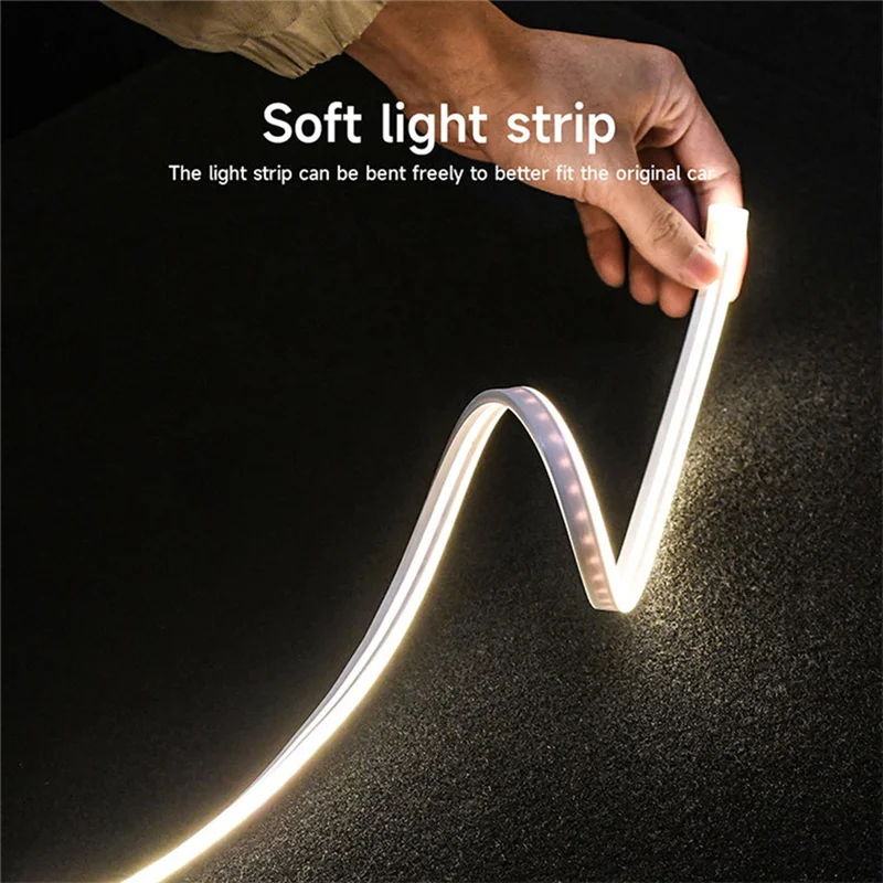 Voor Tesla Model 3 Highland Auto-interieurverlichting LED Siliconen Strip Licht Flexibele rubberen kofferbaklampen Koud wit