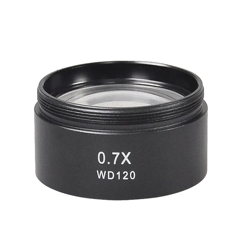 0.5X 0.7X Barlow Lens Stereo Microscope Auxiliary Objective Lens Mounting Thread M48mm Reduction Lens Optical Glass