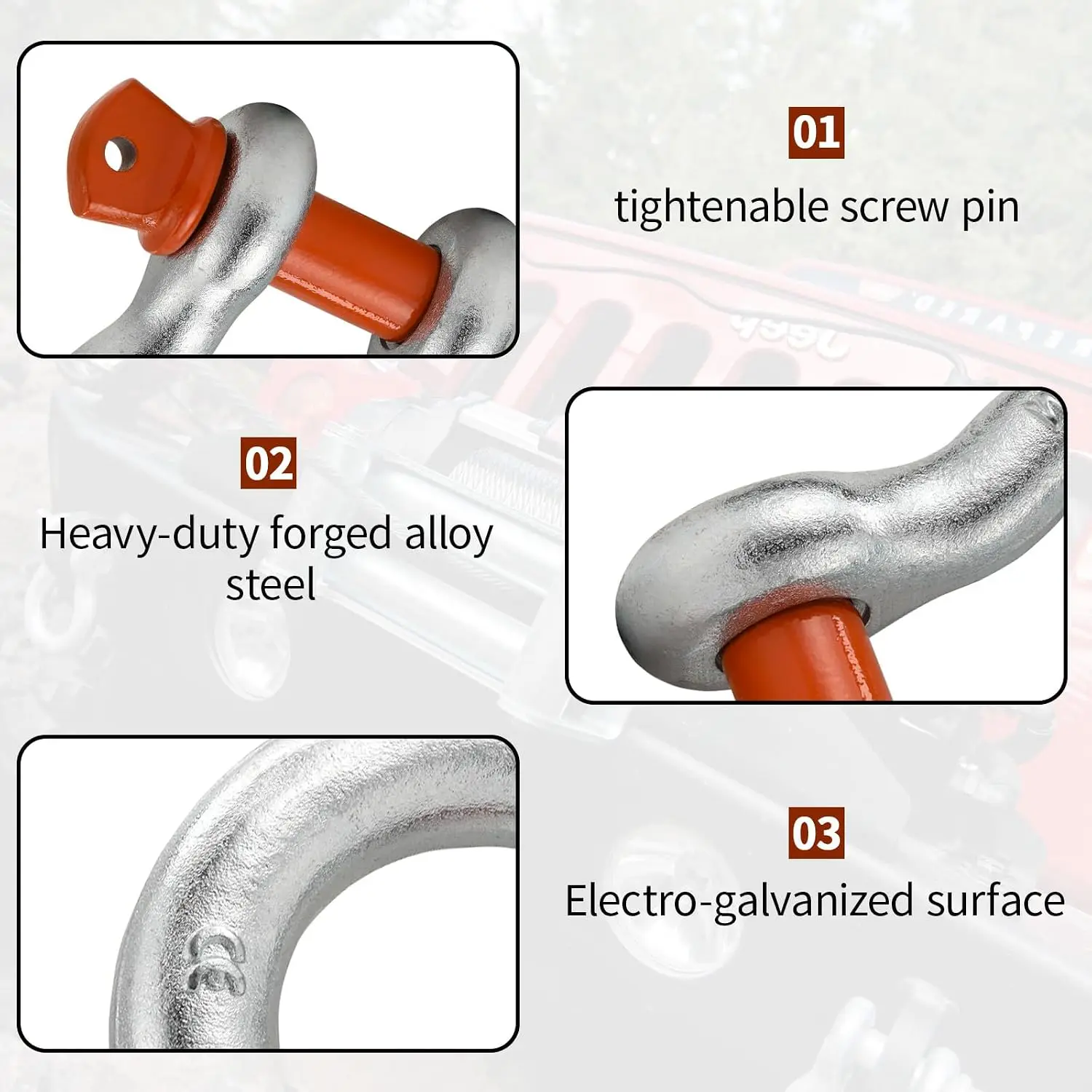 2 Pieces D Ring Shackles Heavy Duty Lifting Shackles, Heavy Duty, Bow or Clevis Screw Pin Anchor Shackle for Boat, Chain, Strap