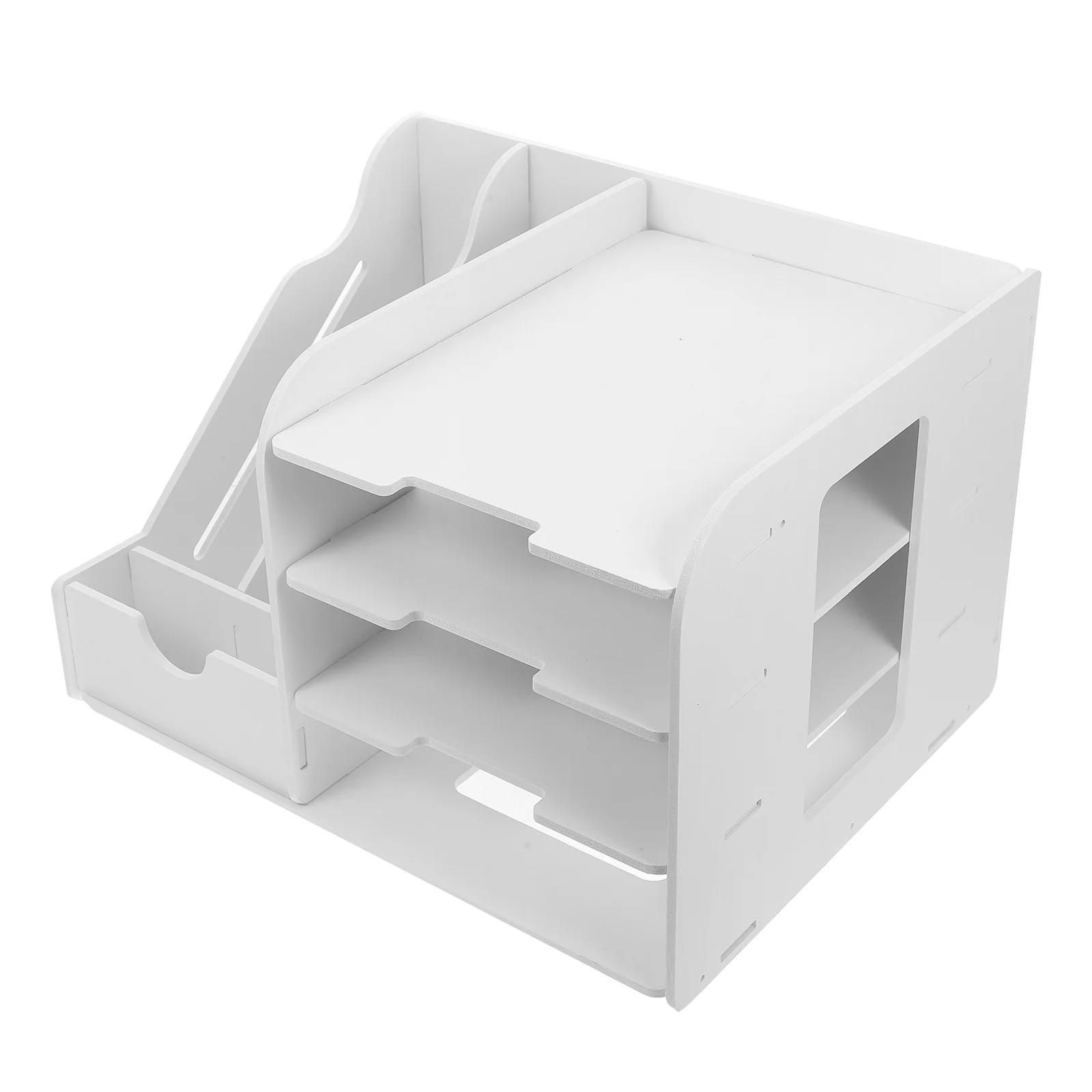 Multi-layer File Rack Magazine Holder Office Desks Storage Pvc Trays Stackable Shelf Paper Organizer