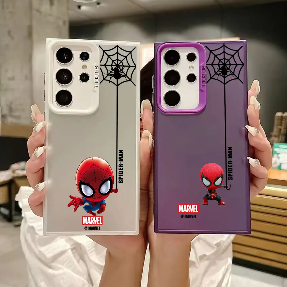 

Cute Spiderman Cartoon Marvel Luxury Case For Samsung Galaxy S25 S24 Ultra S23 S21 S20 FE S22 Ultra Plus Shockproof Phone Cover