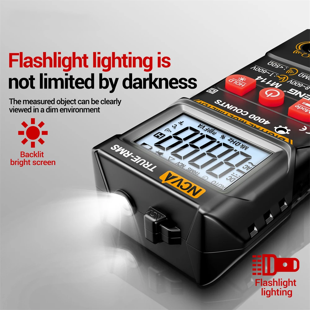 M114 M115 Multímetro 4000 Contagens Display Digital Tester com Capacitância e Hz Medição de Frequência Ferramentas de Teste Multifuncionais