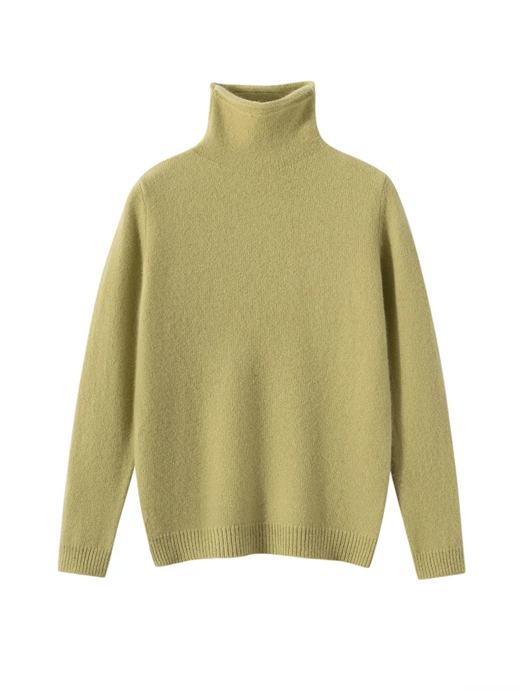 Children Wool Sweater Curled Edge Plie Collar Pullover Boy Girl Basic Solid Autumn Winter Kids 100% Merino Wool Knitwear Clothes view 4
