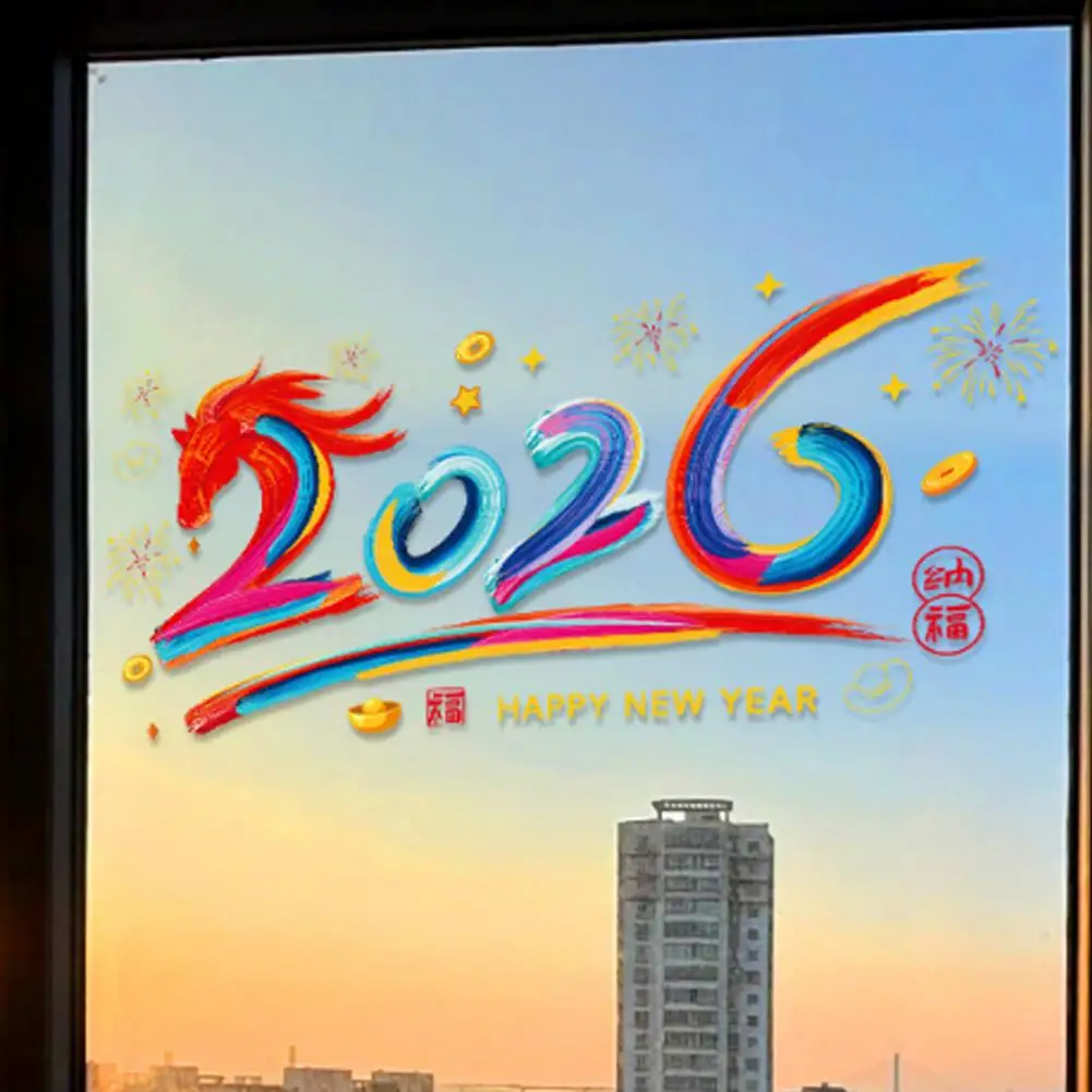 9 Pcs Window Clings for Chinese New Year Reusable Static PVC Window Sticker Home Glass Window Door Spring Festival Decoration