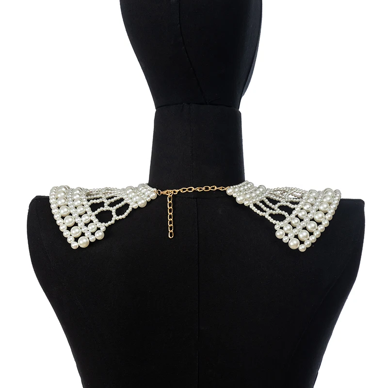 حزيم قصة 2025 جديد الصيف اللؤلؤ مطرز الدانتيل تقليم طوق أشرطة المرأة قلادة مجوهرات للملابس فستان الزفاف