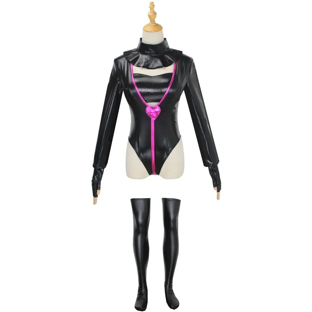 Angel Dust Cosplay Fantasy Anime Cartoon Hotel Verkleidung Kostüm Handschuhe Fliege Rosa Kleid Tops Shorts Outfit Frauen Halloween
